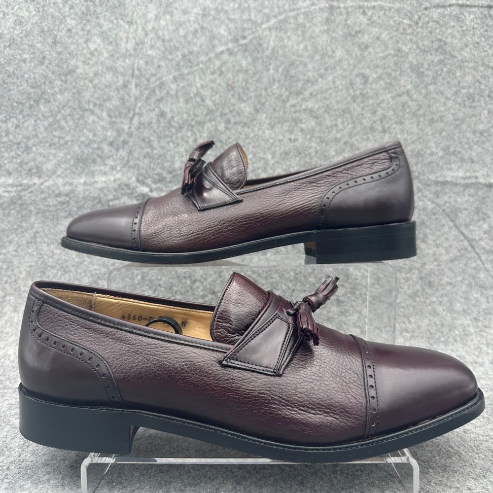 Vito Rufolo Shoes Mens 12M Burgundy Kiltie Tassel Loafers Dress Wingtip Italy